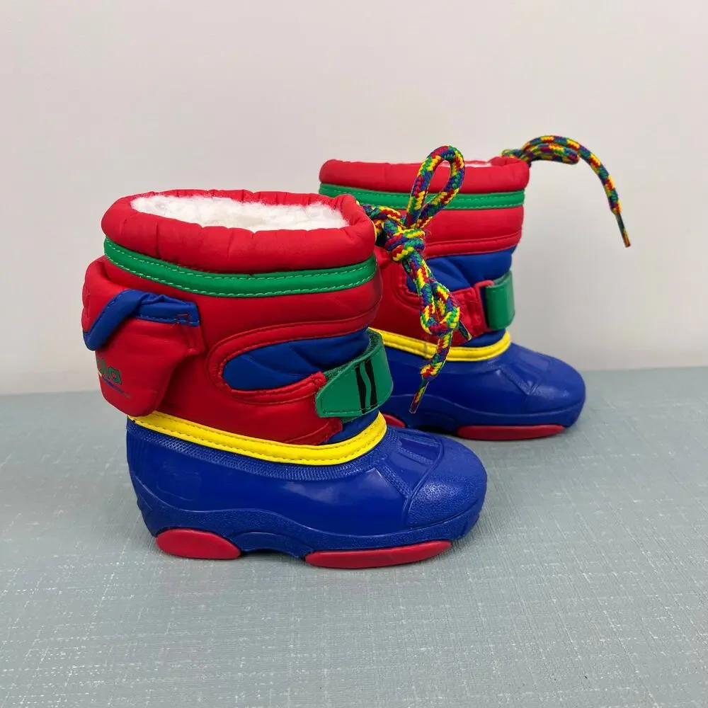 Vintage Crayola Color Block Winter Snow Boots Toddler 5